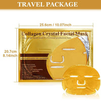 5x New Crystal 24K Gold Powder Gel Collagen Face Mask Masks Sheet Patch,Anti Ageing Aging,Skincare,Anti Wrinkle,Moisturising,Moisture,Hydrating,Uplifting,Whitening,Remove Blemishes & Blackheads