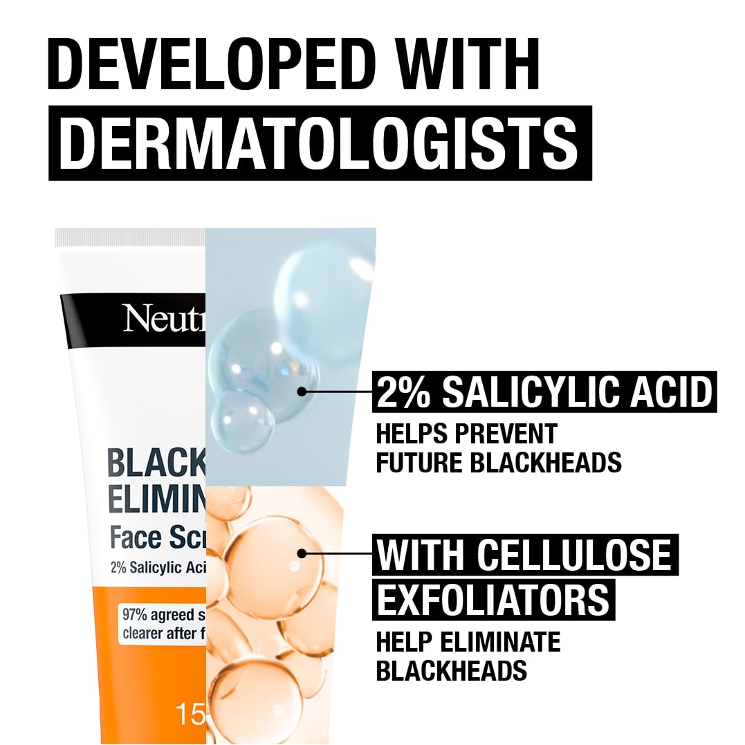 Neutrogena Blackhead Eliminating Facial Scrub, Clear, 150 ml / 5 fl oz