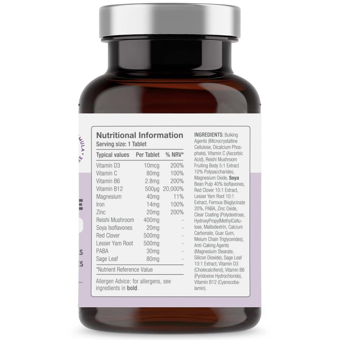 Perimenopause Vitamins for Women | 1 Month Supply | Single Serve Tablets Supplement for Women | Vegetarian | Gluten Free | Non GMO | Free Soul