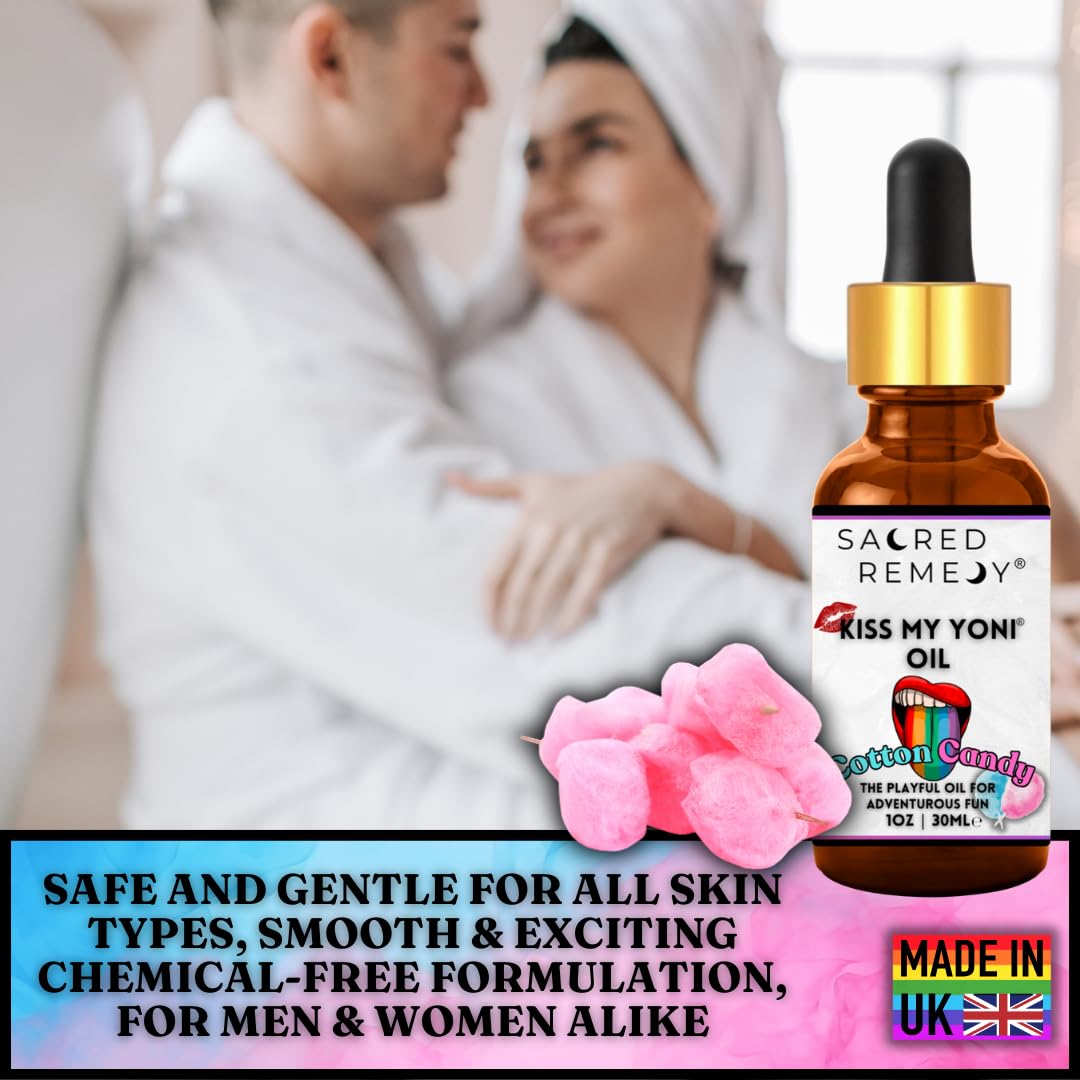 Kiss My Yoni Oil COTTON CANDY Premium Body Lotion Rub. Non-Sticky, 30ml, Massage Oil. Vegan, Natural, Organic, Non-Toxic.
