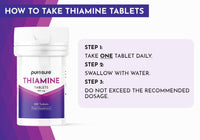 PuroSure Vitamin B1 Thiamine 100mg Tablets – Pack of 100 - for Heart, Immune and Psychological Function & Energy Release