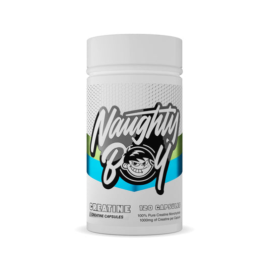 Naughty Boy NaughtyBoy Creatine Monohydrate Capsules - 120 Capsules, Supports Strength, Power & Endurance, 1 of The Most Researched Sports Supplements, Easy-to-Swallow Format