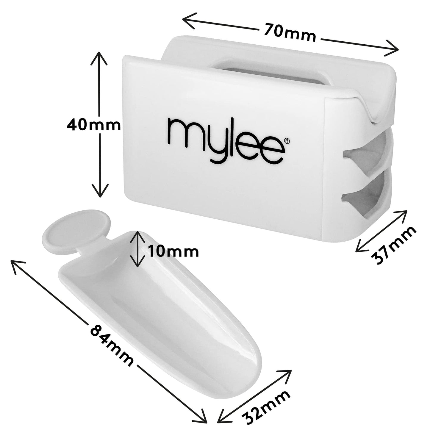 Mylee Glitter Catcher - Two-Tray Design, Apply Glitter, Dip & Acrylic Powder, Nail Dipping Powder Recycling Tool, Glitter and Dip Powders, Nail Dip Powder Tray, Vegan & Cruelty Free