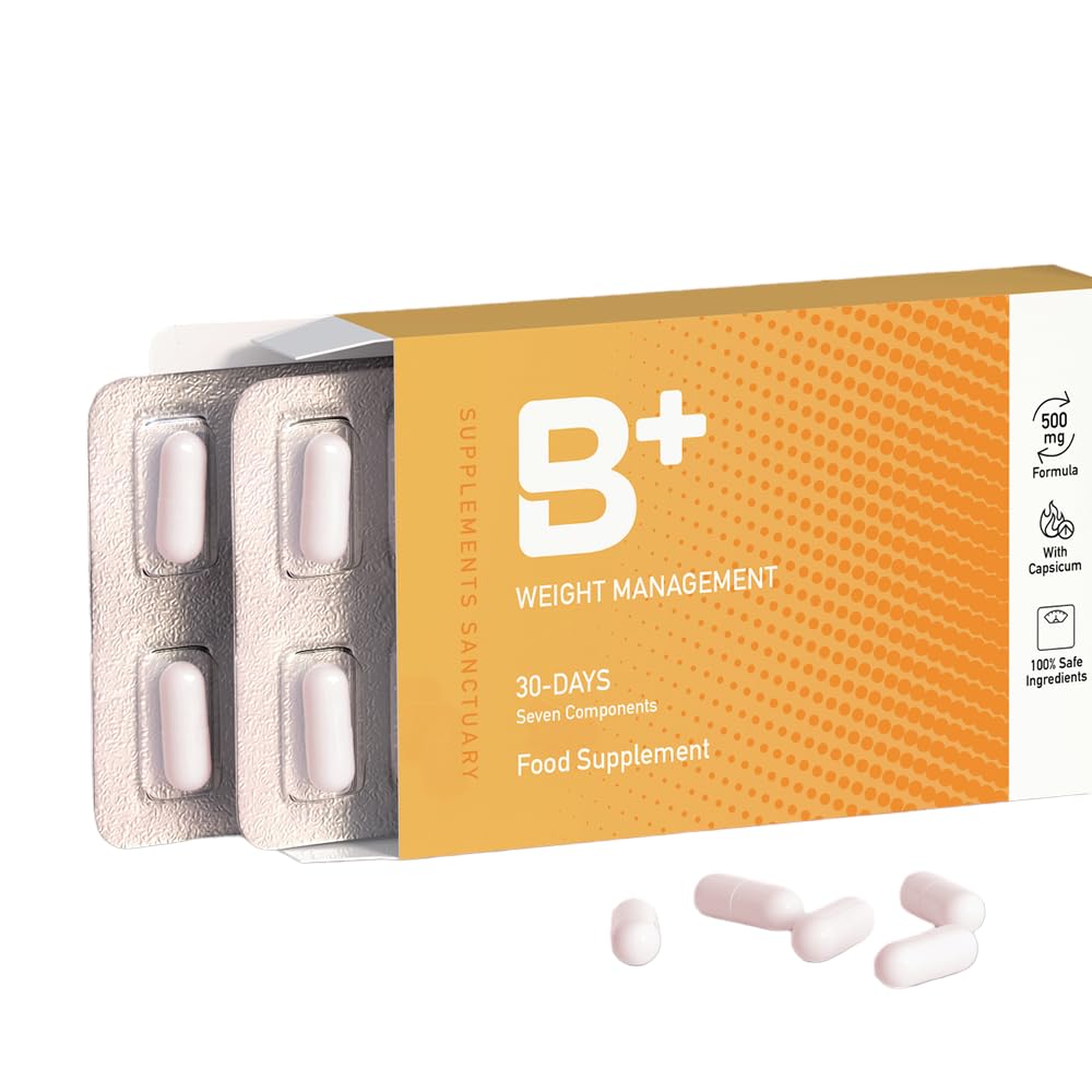B+ Weight Managment 30 Capsules, 30 Days Supply, Supplements Sanctuary, Natural Food Supplement
