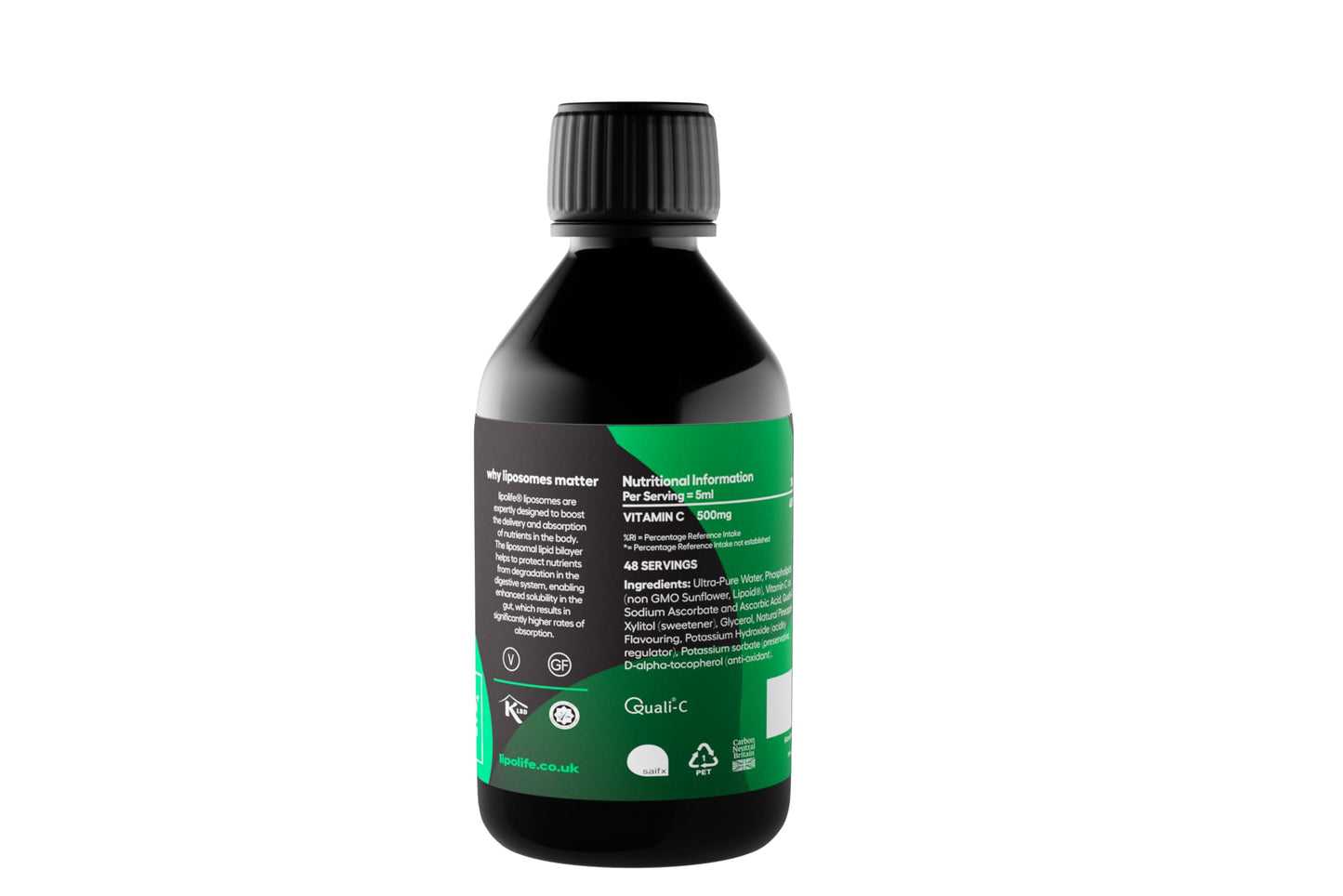 Lipolife Liposomal Vitamin C - 500mg | High Strength Pineapple Flavour | 48 Servings | LVC4 | Higher Absorption, Scientifically Proven | Advanced Nutrient delivery | Made in UK by lipolife