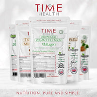 Time Health Vollagen® Advanced Vegan Collagen - 18 Amino Acid Complex in Ratio of Collagen - Studied Effectiveness - 60 Capsules - Vegetarian - Zero Additives - Pullulan (60 Capsule Pouch)