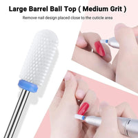 MelodySusie 21pcs Nail Drill Bit Set, Professional 3/32'' Ceramic Diamond Carbide Acrylic Gel Nail Art Tool Kit, Cuticle Remover Bit for Acrylic Gel Dip Powder, Nail Manicure Pedicure (Ceramic 4pcs)