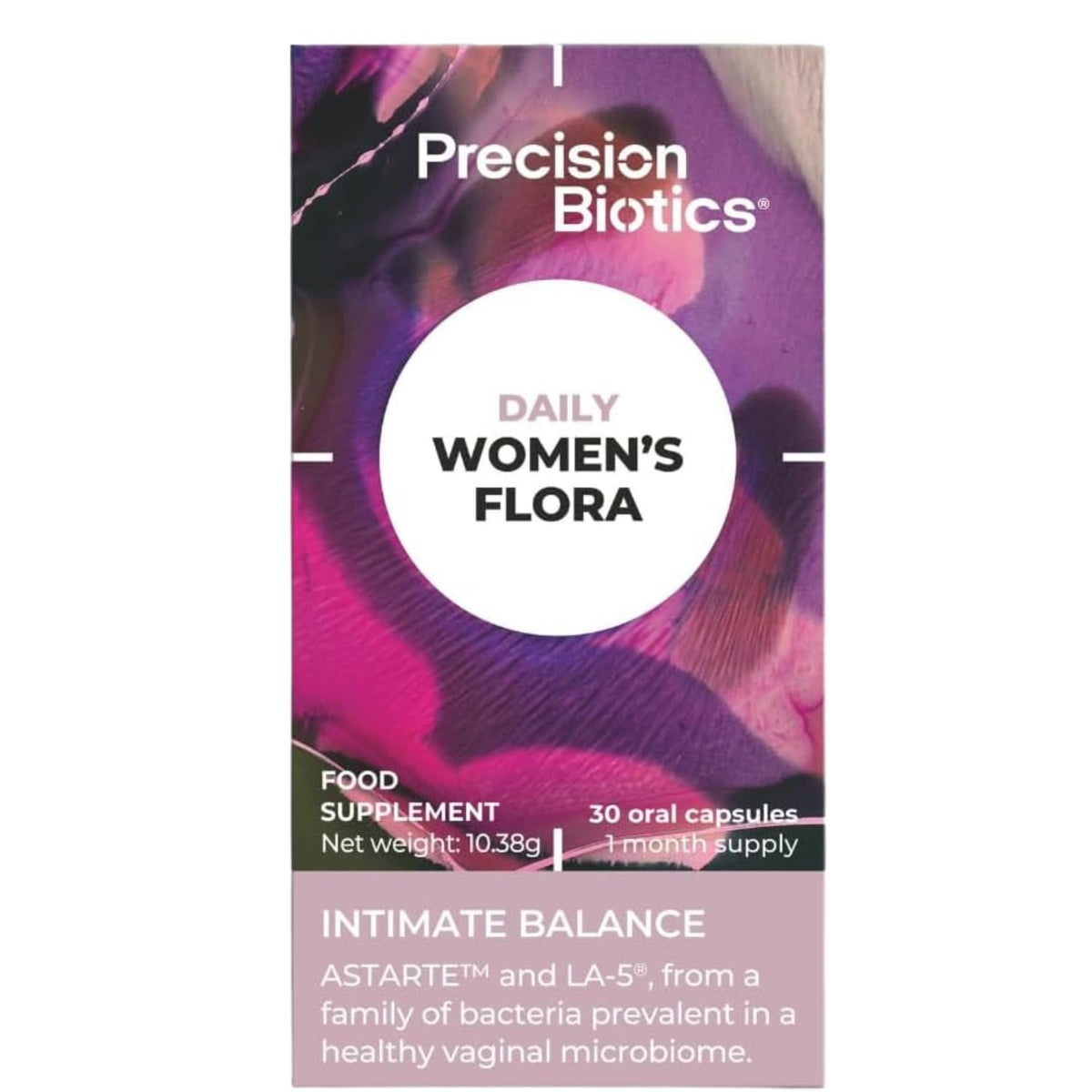 PrecisionBiotics Daily Women's Flora - Probiotics for Women - with Unique Astarte and LA-5 Bacterial Culture Strains - 30 Oral Capsules