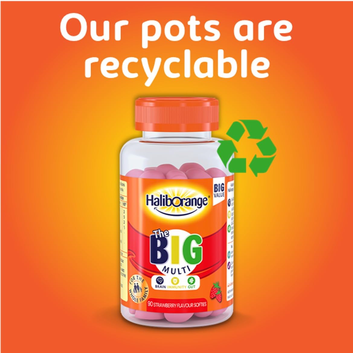 Haliborange Big Multivitamin | Vitamin A | Vitamin D | Calcium | Strawberry | 90