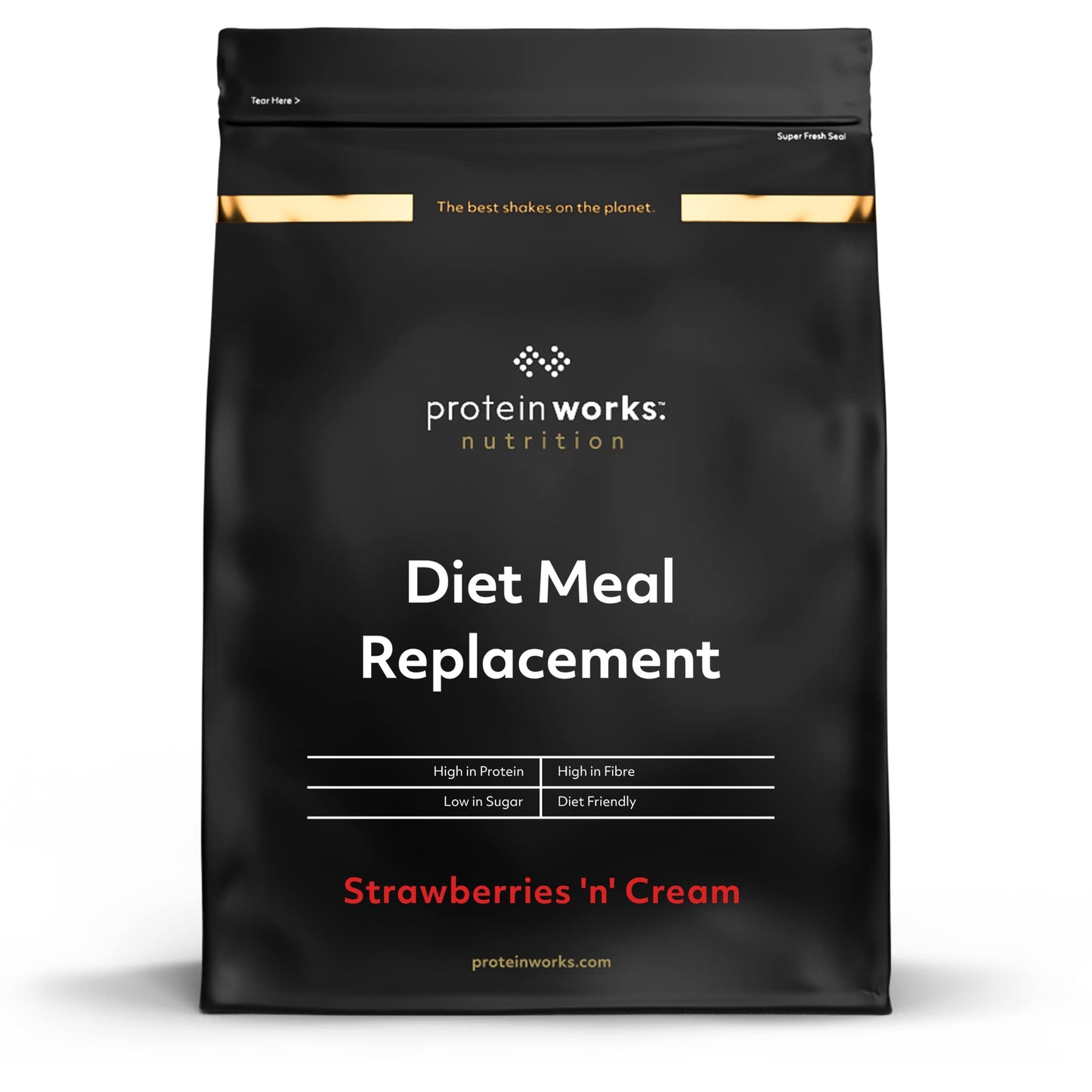 Protein Works - Diet Meal Replacement, Nutrient Dense Complete Meal, Immunity Boosting Vitamins, Affordable, Healthy And Quick, 7 Meals, Strawberries 'n' Cream, 500g