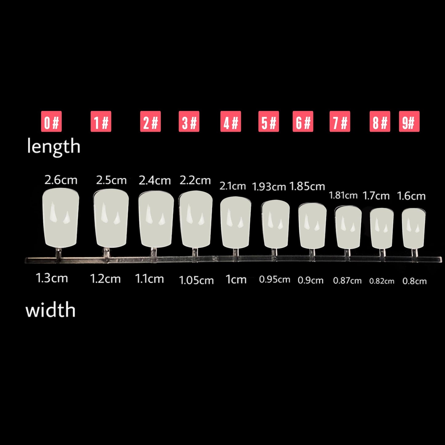 NOVO OVO Halloween 500 pcs Hawk Curved Eagle Claw Natural Extra Super Extreme Deep Curve Half Cover Short Square Tapered False Nail Extension Tips Acrylic Nail 10 Sizes Bag Packaging Art Salon DIY