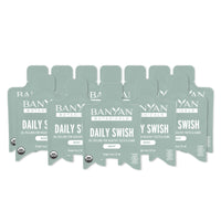 Banyan Botanicals Organic Daily Swish Mint Travel Packets - 12 ct - Ayurvedic Oil Pulling Mouthwash Oil for Oral Health - Coconut Oil Blend for Teeth and Gums