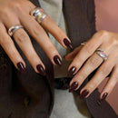 SXVME Dark Brown Press on Nails Short Almond Shaped, 30 Pcs Thick Short False Nails Press ons Natural Acrylic Fake Nails Fall Winter Solid Color Medium Natural Fit Glue on Nails For Women