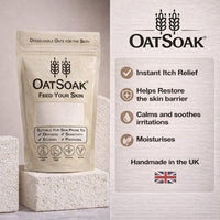 Bare Boutique OatSoak Itch Relief Colloidal Oats - Dissolvable Oats for The Bath. Soothing Bath Powder for Chicken Pox Relief, Eczema, Psoriasis, Itchy, Irritated Dry Skin, Sunburn. No additives.