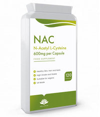 NAC N-Acetyl-Cysteine 600mg | 120 Vegan Capsules | NAC Supplement | Vegan NAC Supplement | High Strength & High Bioavailability - Manufactured in the UK by Hellenia