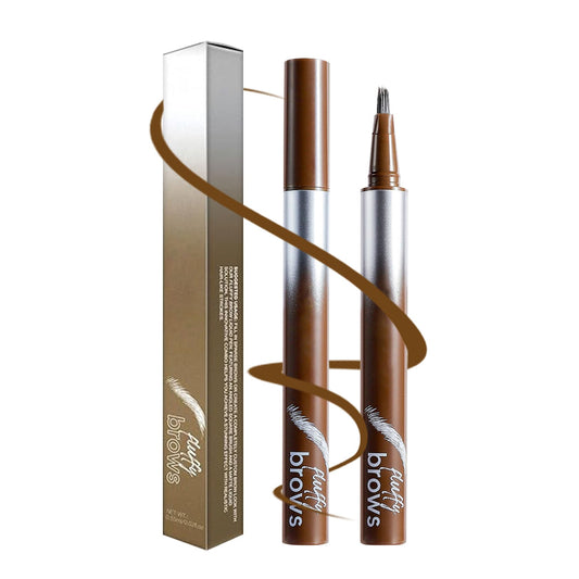 Generic Eyebrow Pen with Precise Fork Tip, Waterproof, Sweat-Resistant, Natural Hair-Like Strokes for Full, Defined Brows(Gentle Brown)