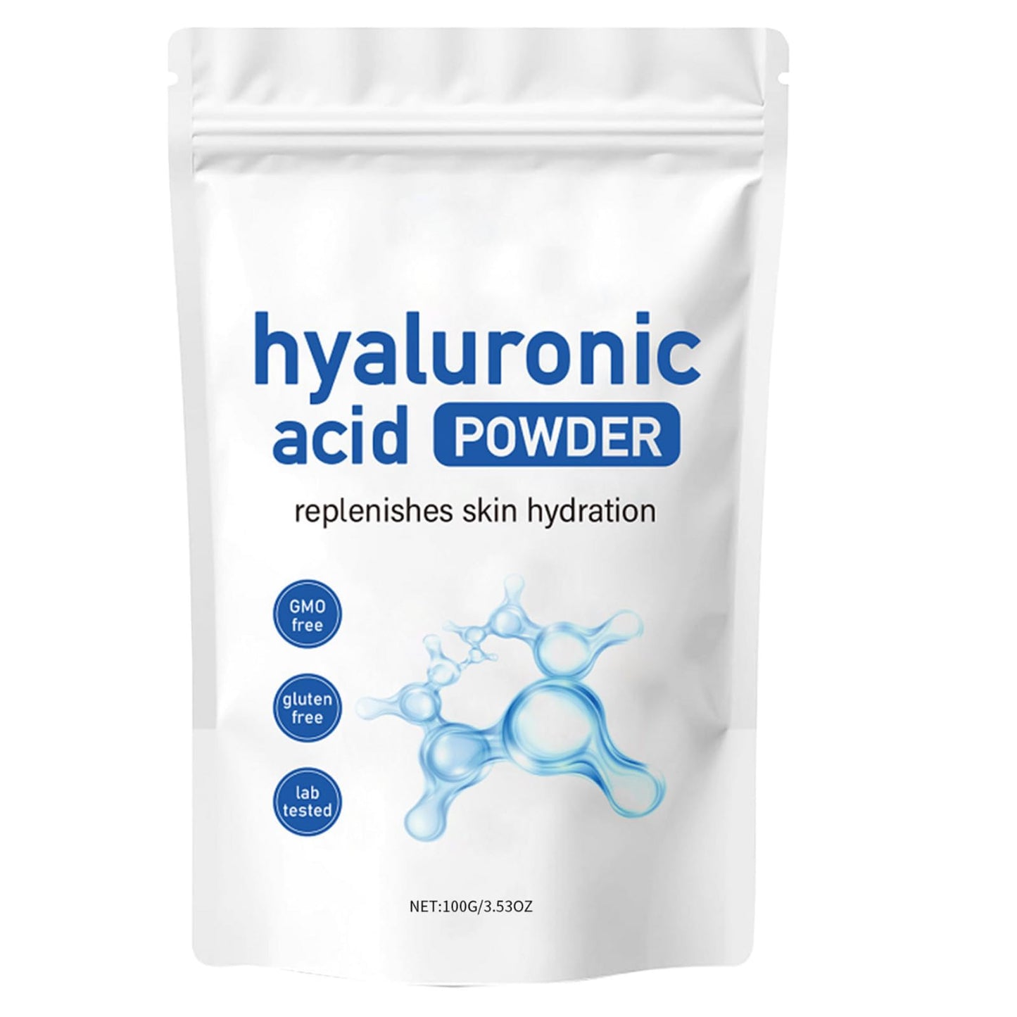TBeautfave Hyaluronic Acid Powder, Hyaluronic Acid Powder for Skin Care，Water-Soluble Moisturizing Ingredient for DIY Facial Serum & Anti-Aging Skincare