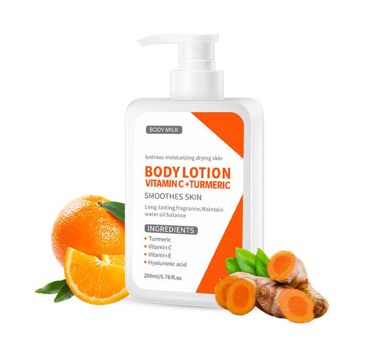 Trendyfave Turmeric Body Lotion, Body Moisturiser With Turmeric And Vitamin C, Remove Dark Spots, Moisturizing Body Lotion for Dry Skin, Body Skin Care Smooth Skin, Large-capacity 200ml