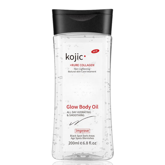 Kojic Acid Essential Oils for Skin – Brightening & Hydrating Body Oil for Women – Natural Massage Oil for Dry Skin – Lightweight, Easy-Absorb Gel Texture – Face & Body Skincare, Even Skin Tone 200ml