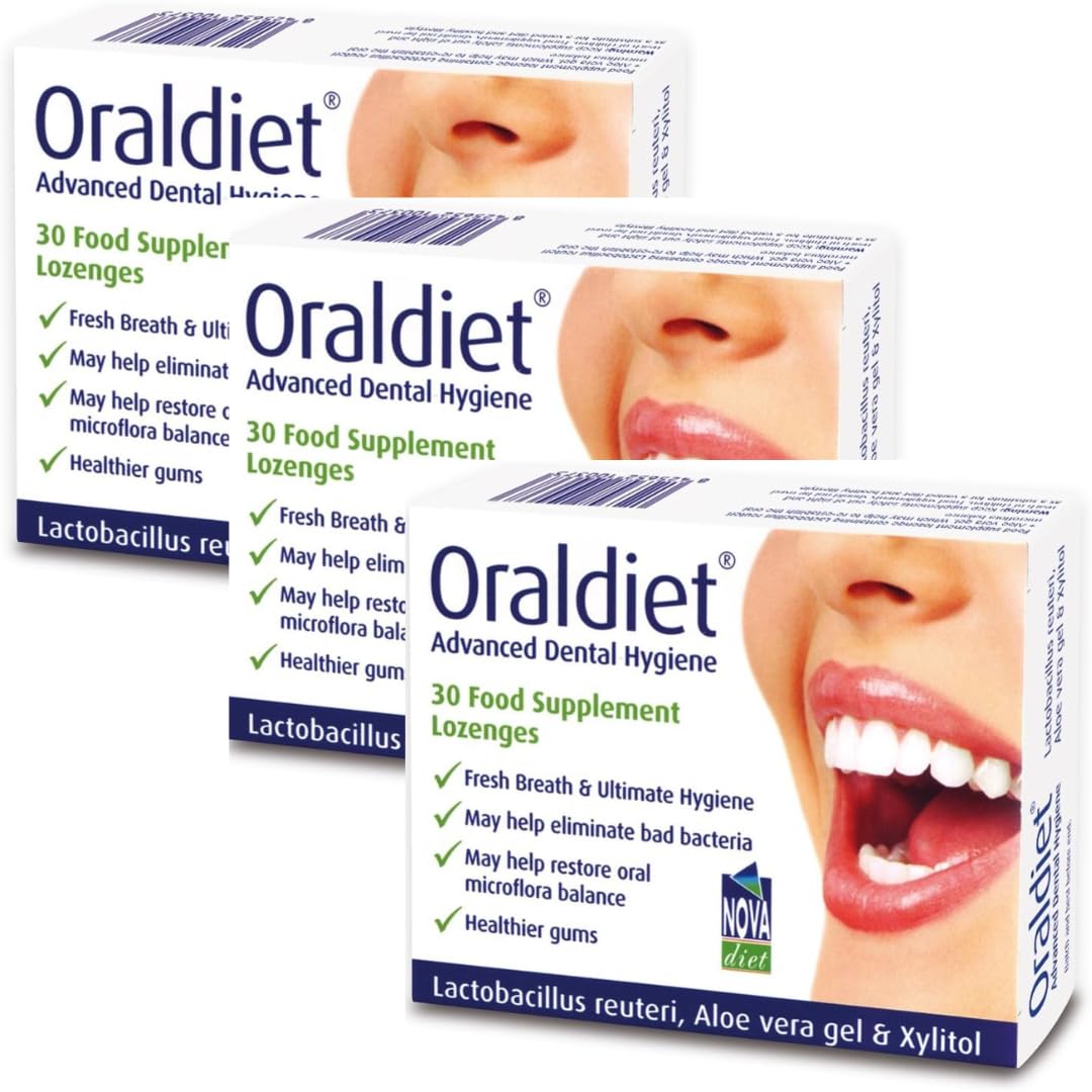 Oraldiet probiotics Advanced Dental Hygiene: Dental Probiotics with Lactobacillus Reuteri for Healthier Gums and Fresh Breath (Pack of 3)