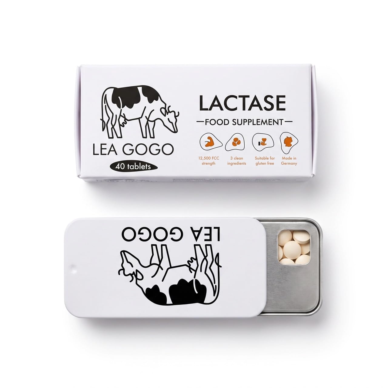 Lea Gogo Lactase Enzyme Tablets for Lactose Intolerance, 40 Tablets
