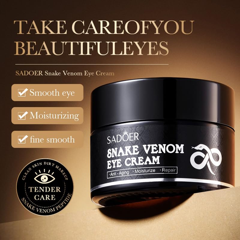gcdat Retinol Snake Venom Peptide Eye Cream, Firming Eye Cream, Anti Ageing Eye Cream, Under Eye Cream For Puffiness and Bags Reduces Fine Lines