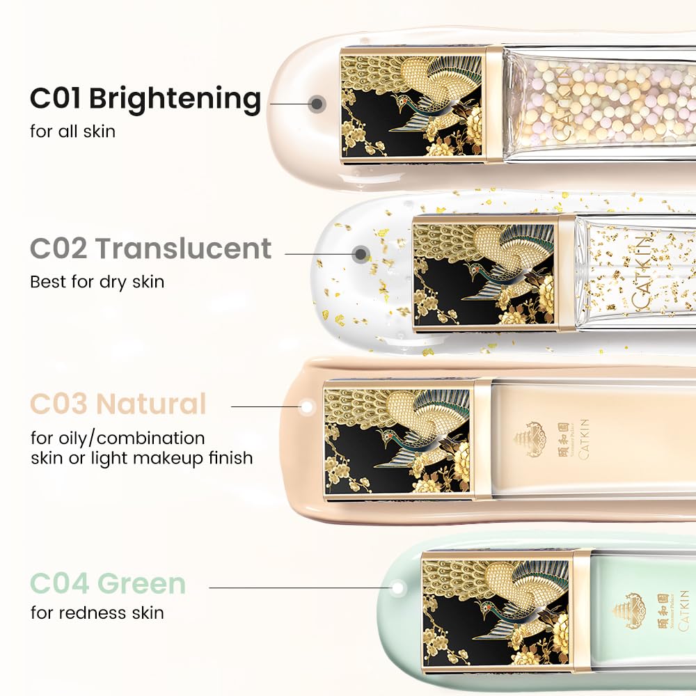 CATKIN Colour Corrector Primer, 4 in 1 Face Primer, Colour Corrector, Tinted Moisturiser & Pore Minimizer for Even Skin Tone & Gripping Makeup, Natural Finish, All Skin Tones