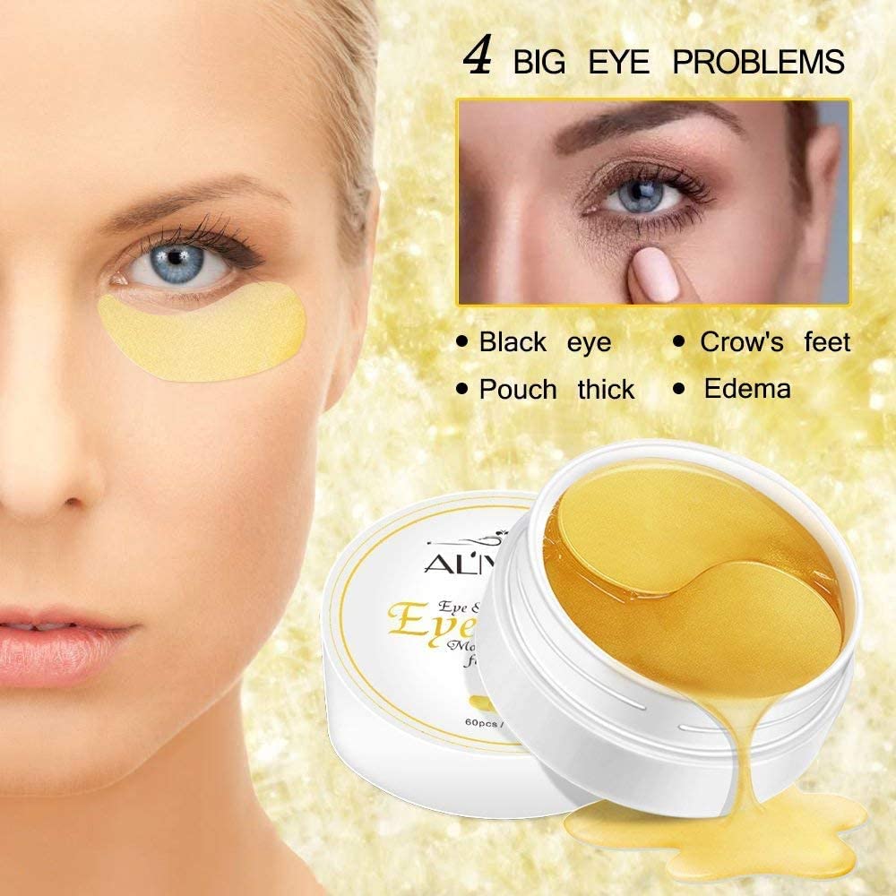 sefudun 24K Gold Under Eye Treatment Mask,Eye Masks for Dark Circles, Anti Wrinkle Treatment, Under Eye Gel Pads, Eye Mask for Puffy Eyes, Skincare, Hydrating | 60 Pieces/30 Pair