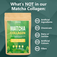 OZUNA NUTRITION Matcha Collagen Peptides Powder with L-Theanine & Natural Caffeine | Dairy-Free Matcha Latte | Matcha with Collagen for Skin, Hair & Nails | Keto & Paleo Friendly