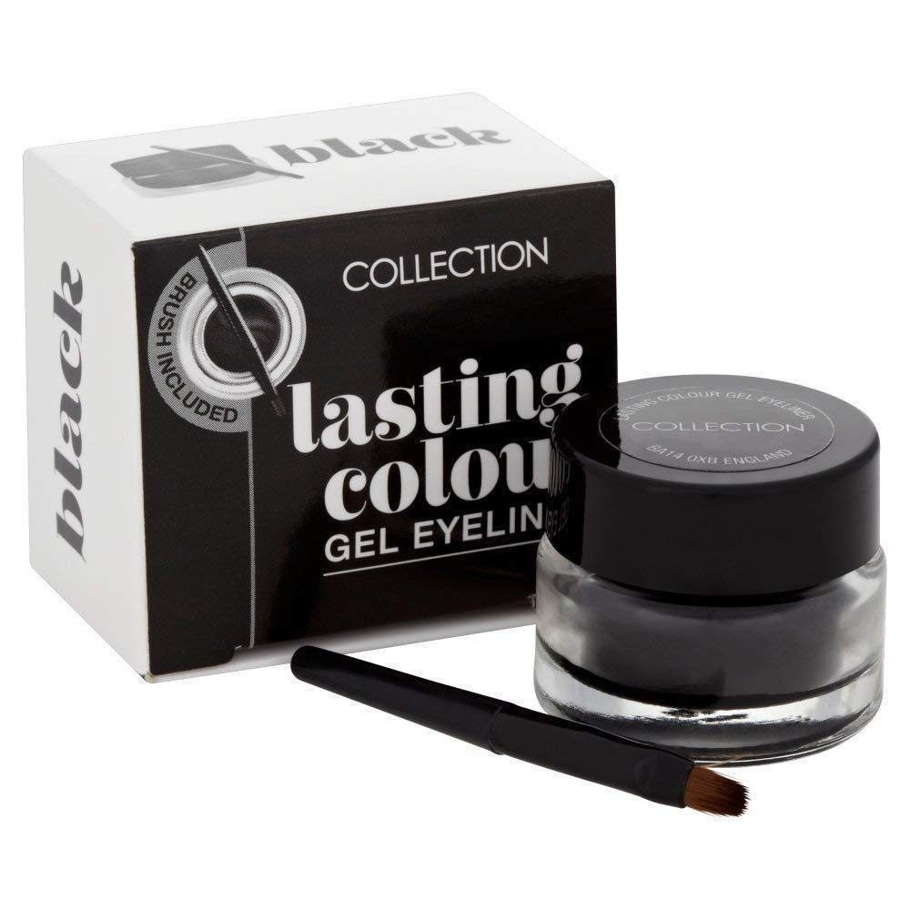 Collection Cosmetics Colour Gel Eyeliner, 12-Hour Wear with Angled Brush Included, 4g, Black