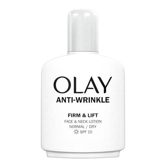Olay Anti-Wrinkle Firm & Lift Face And Neck Lotion With SPF15, Helps Visibly Reduce Fine Lines & Wrinkles And Protects Against Premature Signs Of Ageing,100ml