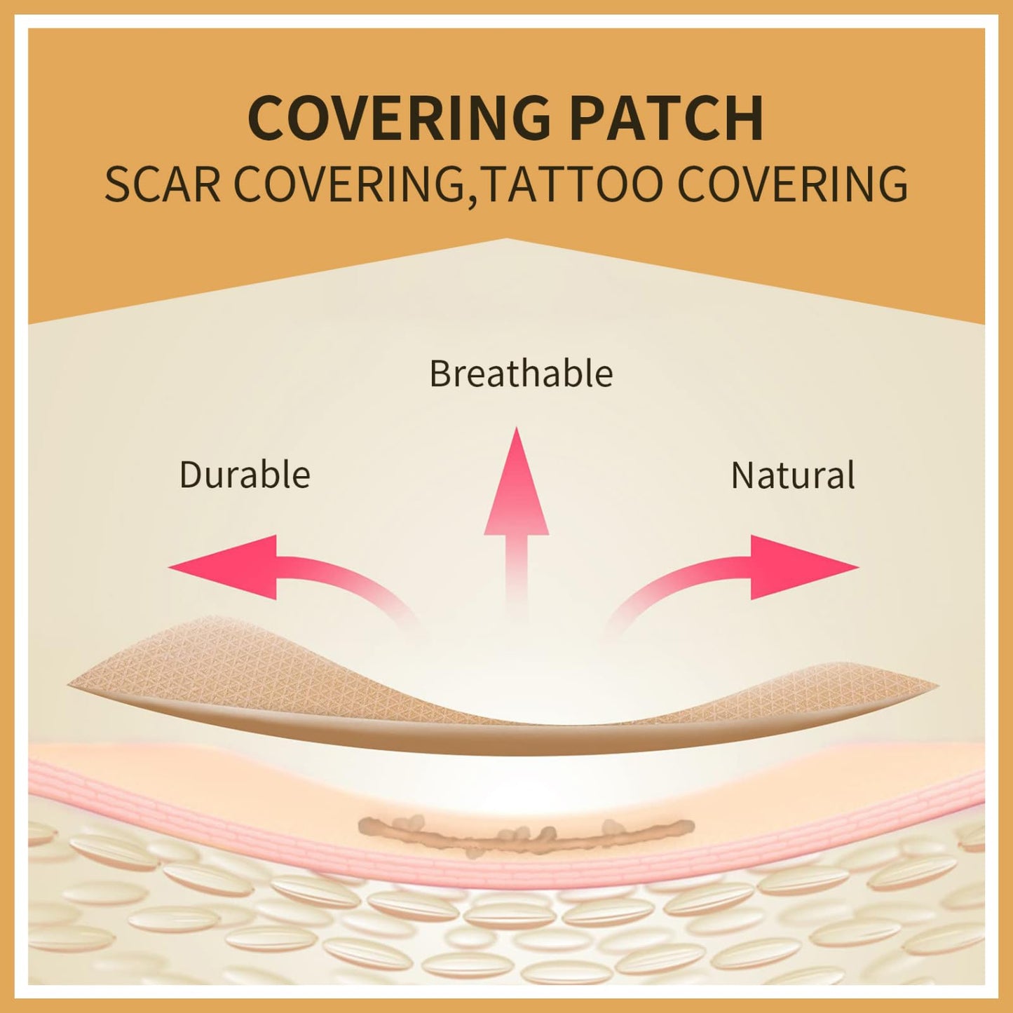 SHEBEEDO 6pcs A Kit Tattoo Cover Up Tape Invisible Scar Cover-Up Tattoo Cover Up Patch Tattoo Makeup Cover Up Waterproof Long Lasting Coverage For Face Arms Legs And Other Areas Perfect For Hiding Tattoos Scar