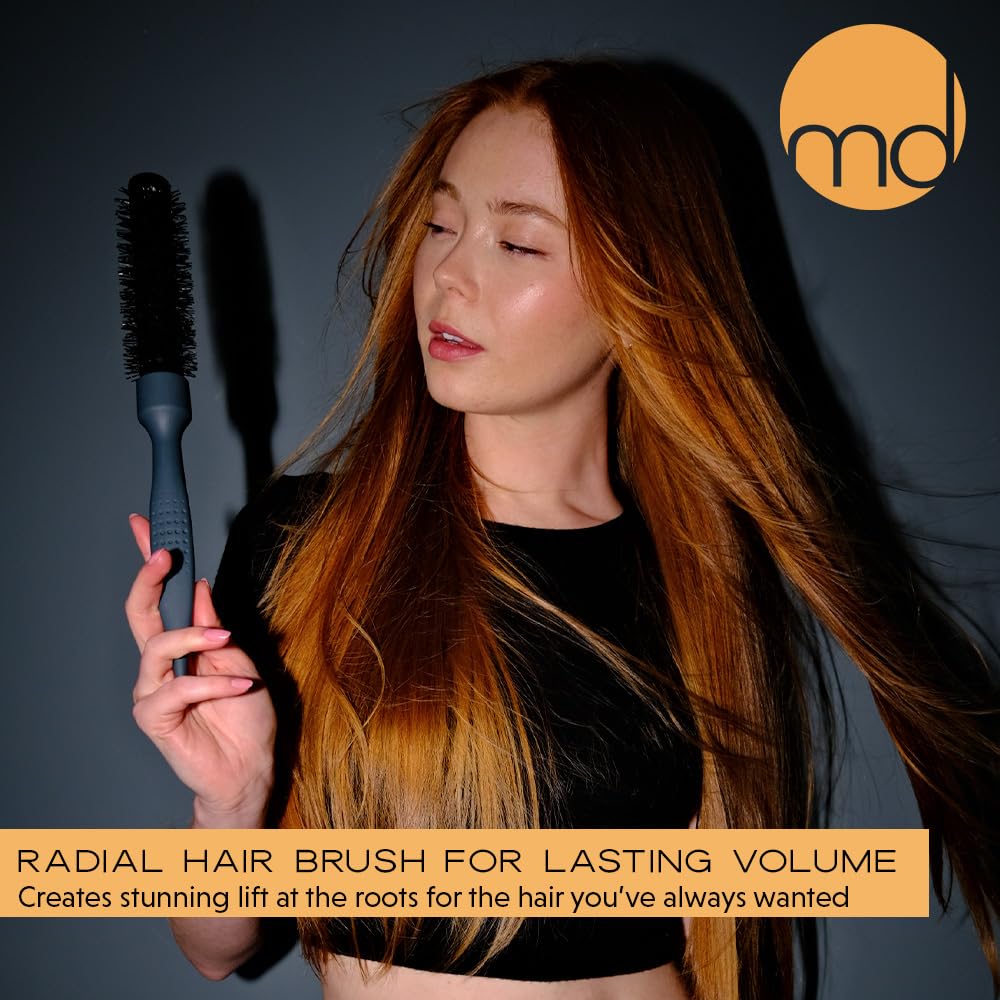 md london. mdlondon BRUSH Radial 4 (25mm Dia. Barrel) Small Round Hair Brush to Shape & Volumise. Round Hairbrush for Blow Drying Cropped Hair. Round Blow Dry Brush - Genuine mdlondon Hairbrushes for Women & Men