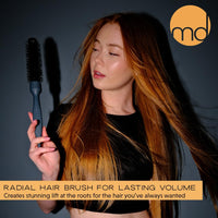 md london. mdlondon BRUSH Radial 4 (25mm Dia. Barrel) Small Round Hair Brush to Shape & Volumise. Round Hairbrush for Blow Drying Cropped Hair. Round Blow Dry Brush - Genuine mdlondon Hairbrushes for Women & Men