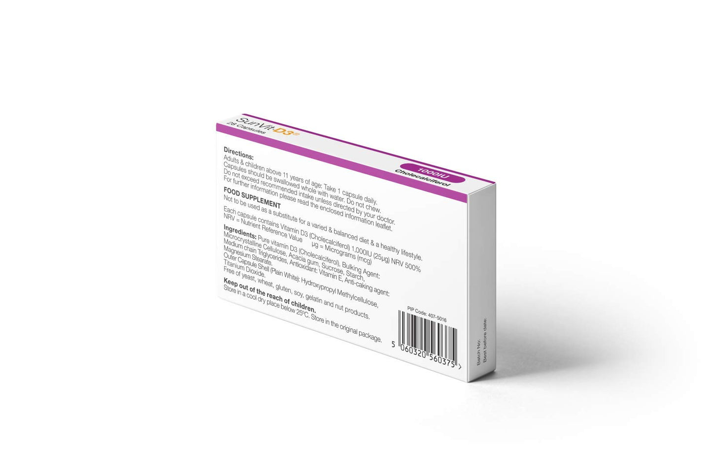 SunVit-D3 Sunvit-D3 Vitamin D 1000iu - 28 Vitamin D Capsules | Vegan Vitamin D3 Capsules | Halal Vitamin d Supplement | Vitamin D3 Capsules Support The Maintenance of Bone, Teeth & Muscle Function