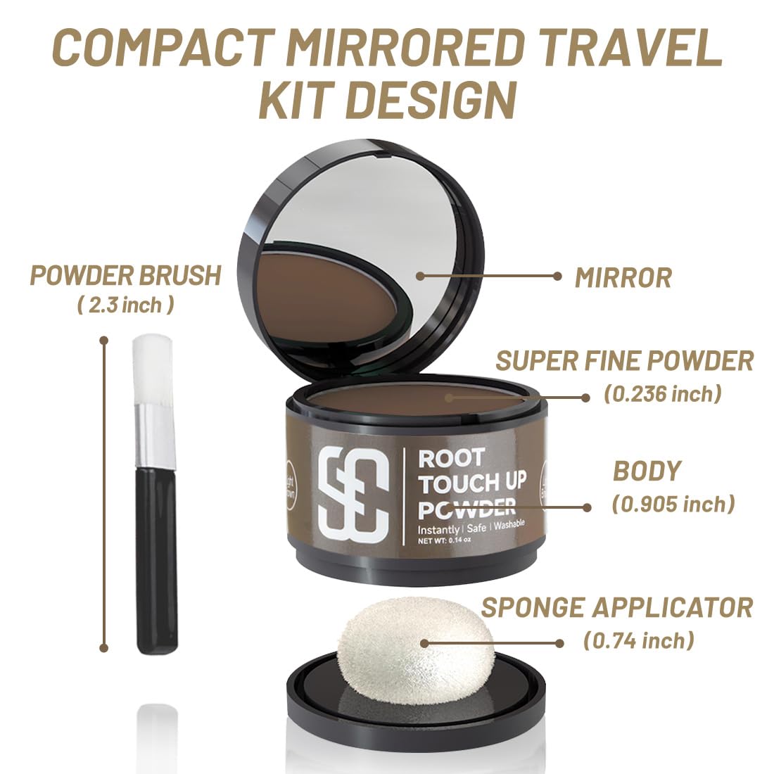 SOVONCARE Hairline Powder Instantly Hairline Shadow Gray Hair Coverage Touch Up Hair Powder for Thinning Hair for Women Hair Root Cover Up Powder (1-Black, 0.14 Ounce (Pack of 1))