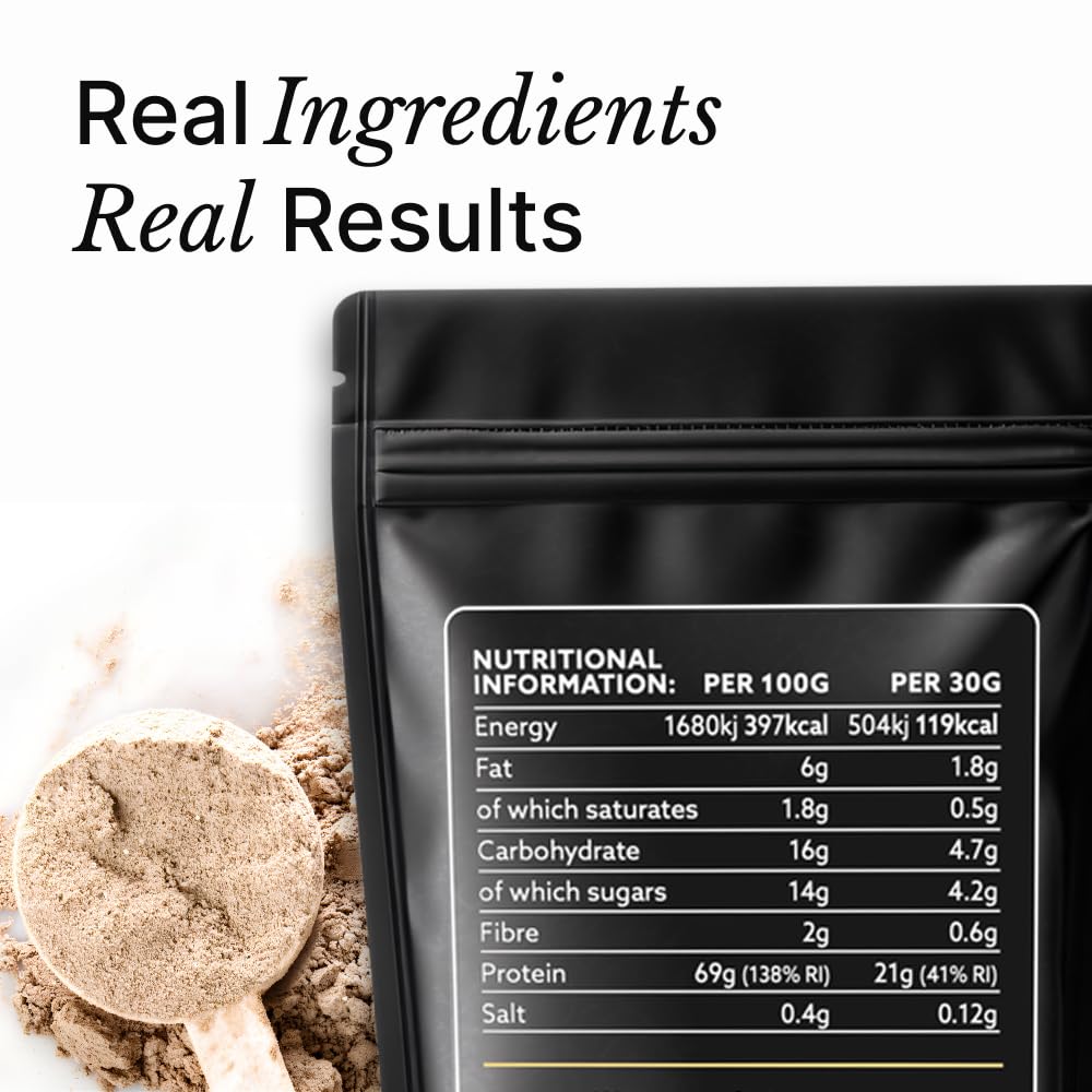 EXALT Nutrition - Whey Protein Powder - Ghanaian Cacao - 500g - Premium Grass Fed Whey - Micellar Casein & Free Range Egg White - 7hr Triple-Release Blend - Naturally Sweetened with Dates
