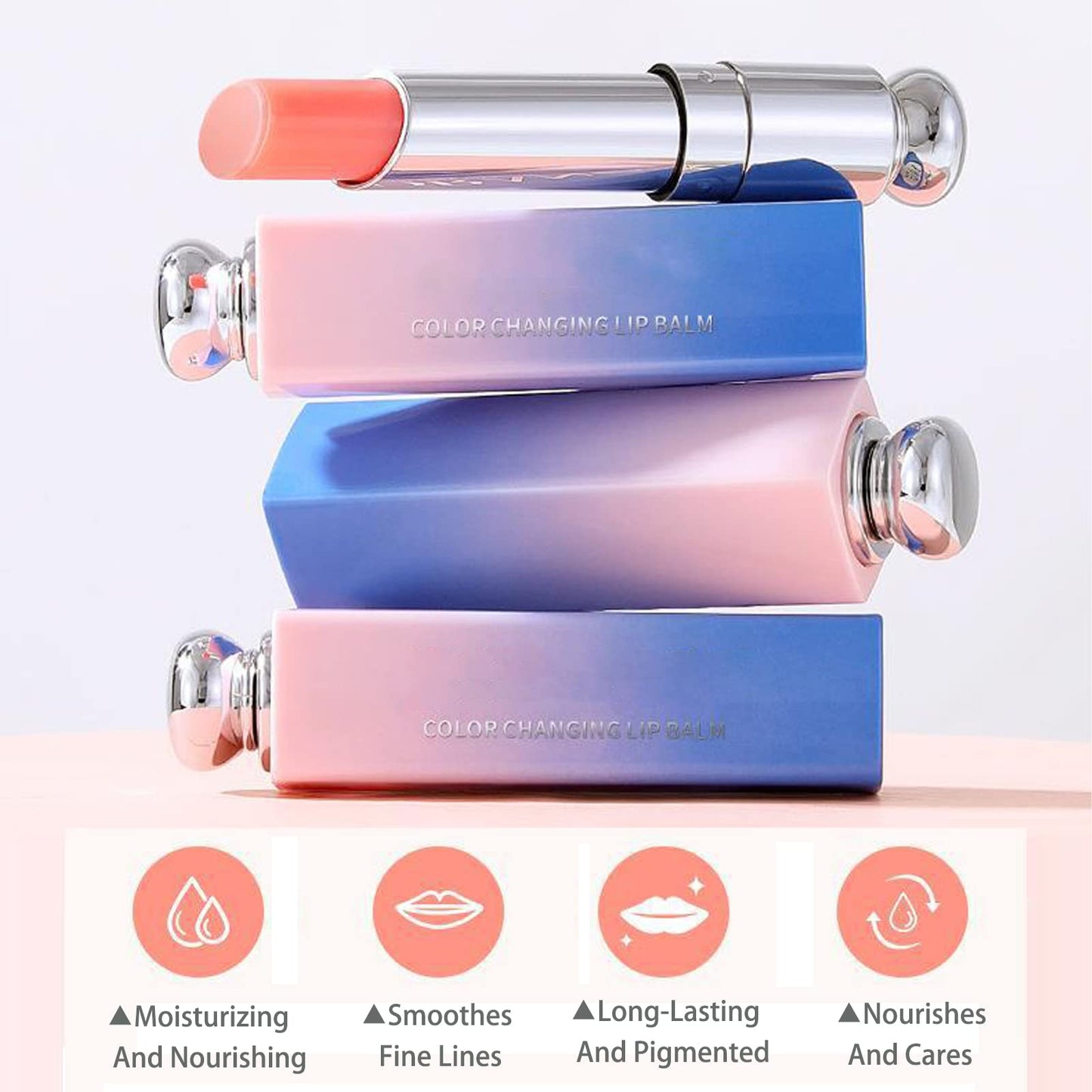 SHEBEEDO Jelly Lip Balm Set, 3PC Magic Temperature Color Change Tinted Lip Balm for girls,Long Lasting Moisturizer Lip Gloss, Jelly Lipstick Gift Set