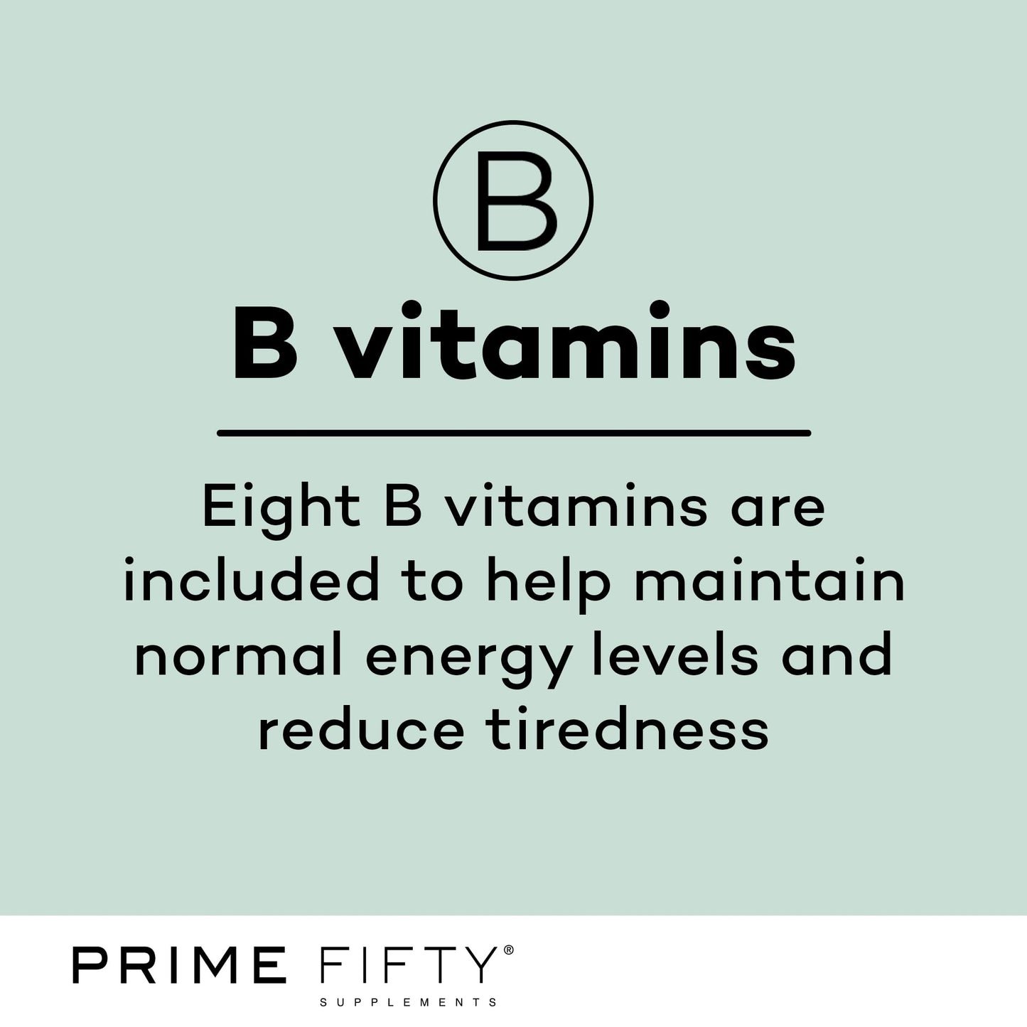 Prime Fifty Fighting Fatigue Supplement – 120 Day Supply – Energy Tablet with Vitamin B12, Magnesium & Iron for Over 50s – Co-Enzyme & C,D&B Vitamins