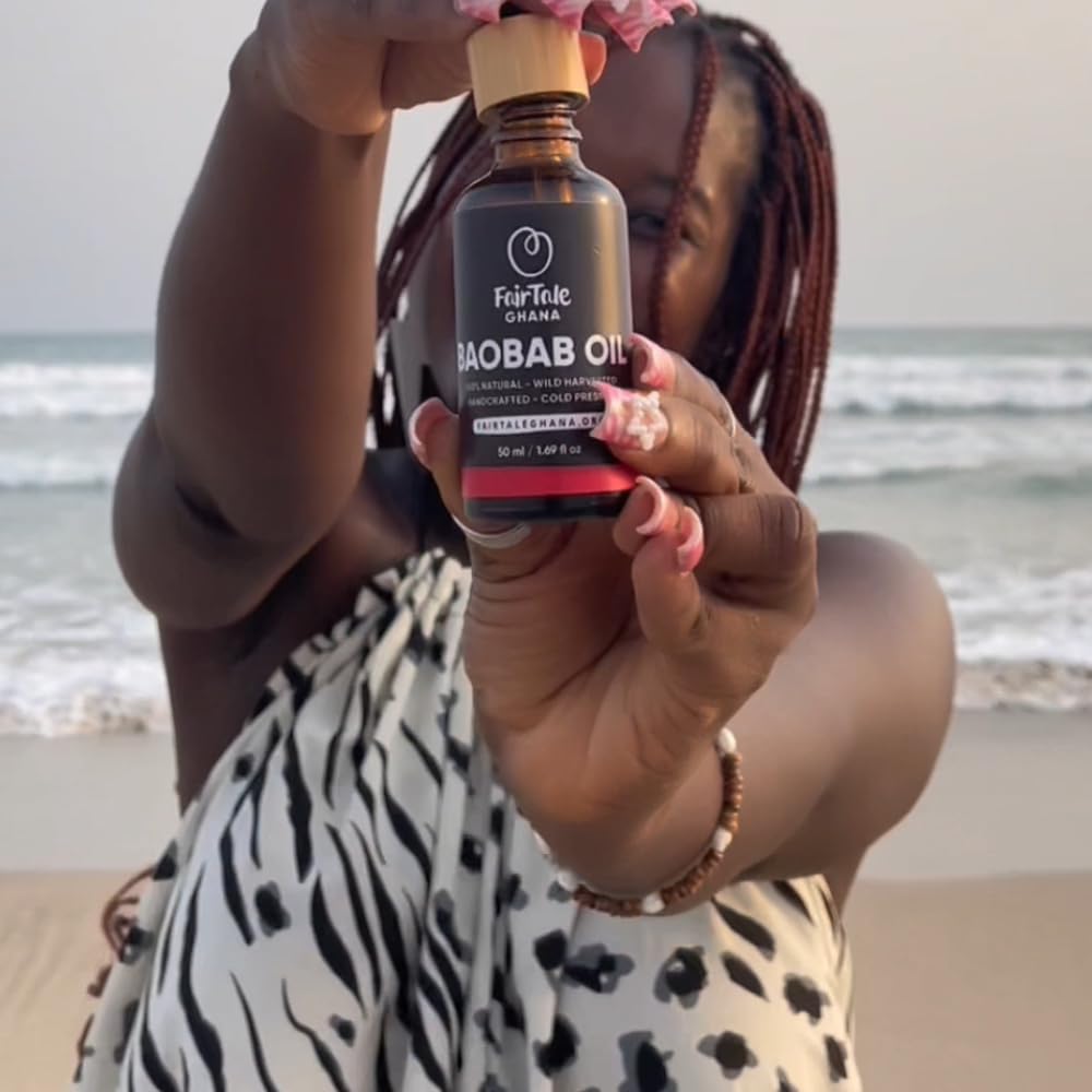 FairTaleGhana FairTale GHANA Baobab Oil 1.69 fl.oz / 50 ml Handcrafted, 100% Natural, Wild Harvested, Unrefined, Cold pressed