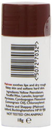 Melrose Skincare Emollient Stick 18g | Moisturising Balm for Dry, Chapped & Sensitive Skin | Soothes Lips, Hands & Rough Skin Areas | Portable Skin Care Stick