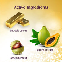 Lotus Herbals Radiant Gold Facial Kit For Instant Glow With 24K Pure Gold & Papaya,4 Easy Steps (Single Use)