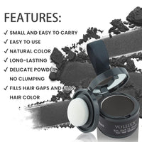 VOLLUCK Root Touch up Powder 4g – Covers Grey Roots & Conceals Thinning Hair, Hairline Powder for Men & Women – Natural Look, Easy to Use & Compact for Quick Touch Ups (Black)
