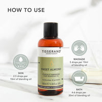 Tisserand Aromatherapy - Sweet Almond Oil - Ethically Harvested Carrier Oil - Face and Body Blending Oil - 100% Natural and Pure Carrier Oil for Essential Oils Mixing
