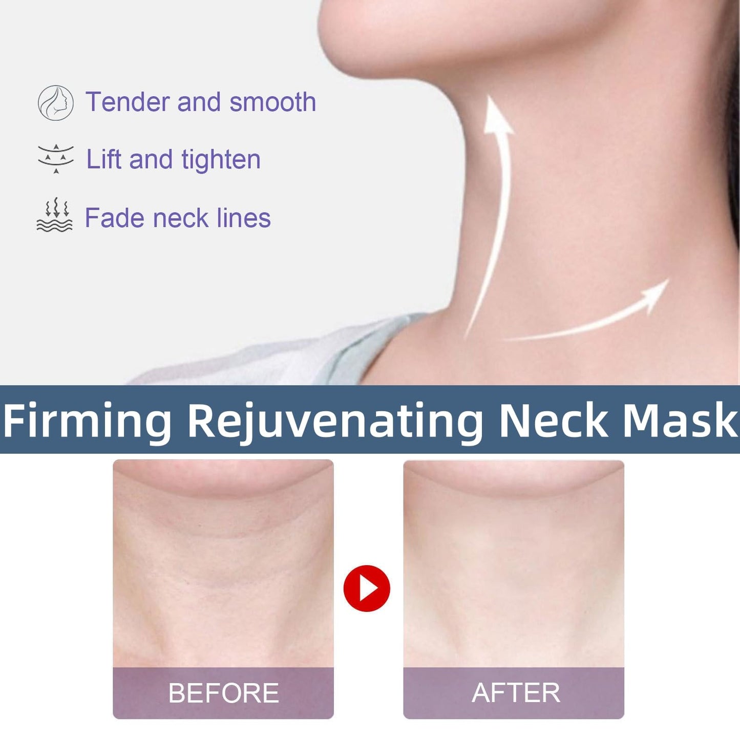 6PCS Firming Rejuvenating Neck Mask,Wrinkle Patches,Neck Mask for Tightening Firming,Forehead Wrin/kles Treatment,Ne/ck Tightening Mas/k with Hyaluronic Acid,Sheet Nec/k Ma/sks for Wrinkl/es