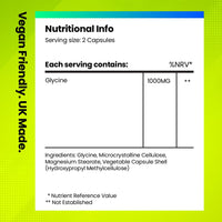 Glycine 1000mg Well-Being Supplements | Build More Muscle, Improve Exercise Performance, Support Brain Health | 1-Month Supply | 60 Vegan Capsules | Fitimins
