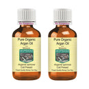 DEVPRAYAG Devprayag Pure Organic Argan Oil (Morrocan) (Argania spinosa) Natural Therapeutic Grade Cold Pressed (Pack of Two) 100ml x 2 (6.76 oz)