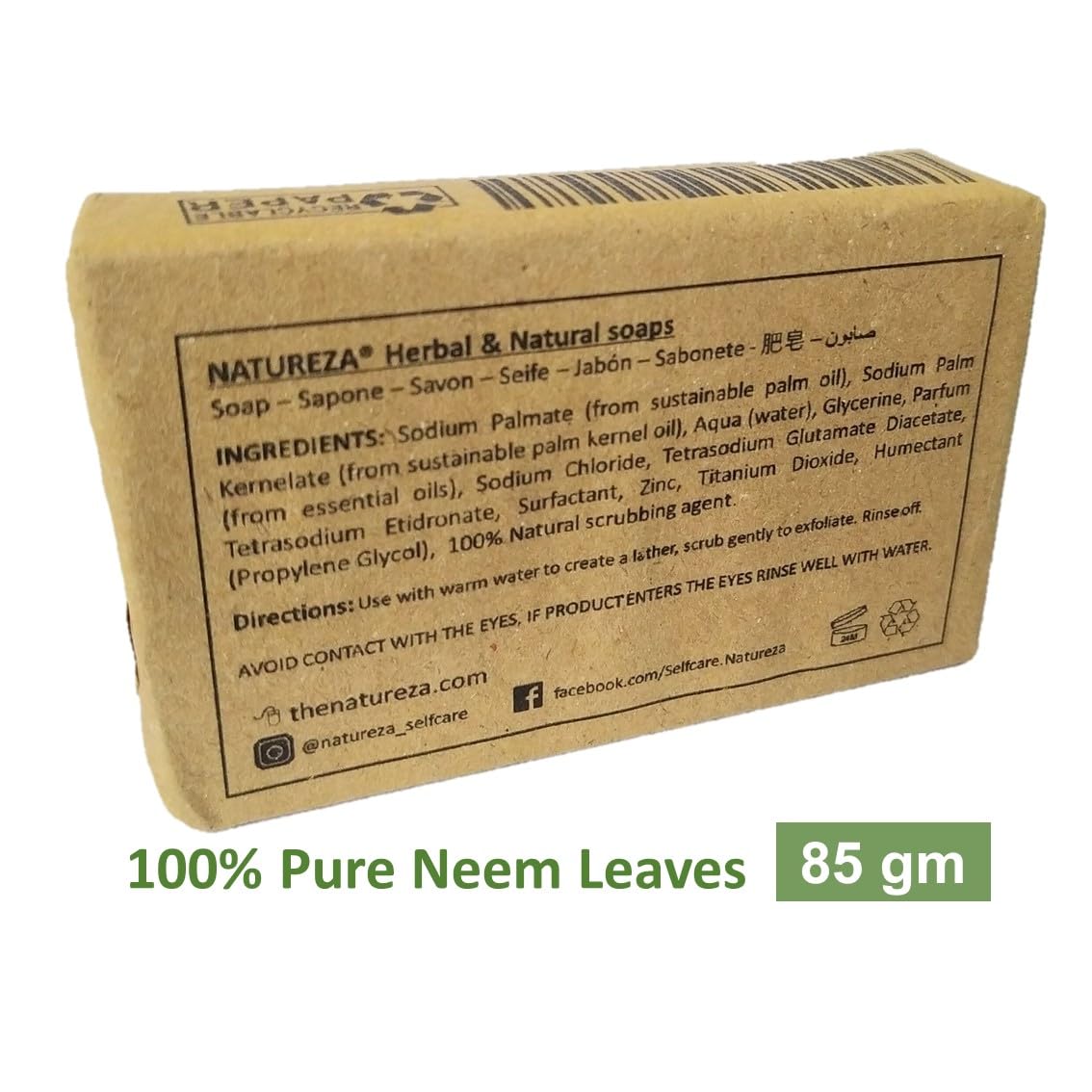 Natureza Organic Neem soap Herbal Handmade Anti acne 90g