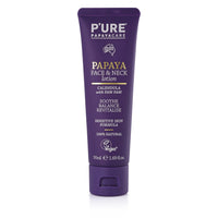 P'URE PAPAYA CARE Face Lotion & Neck Cream 50ml - Vegan Face Moisturiser - Papaya Enzymes, Bergamot, Calendula Cream, Hyaluronic Acid, Vitamin E Face Cream - Natural Facial Moisturising Lotion