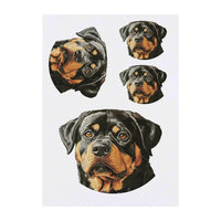 Azeeda 4 x 'Rottweiler Dog Portrait' Temporary Tattoos - Water Resistant, Skin-Safe, Non-Toxic Transfers, Mixed Sizes (TO00085740)